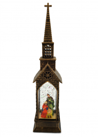 Felinare si decoratiuni - Decoratiune în formă de biserică, Nașterea Domnului, Maro, 23 cm