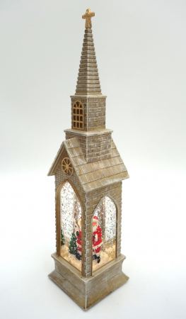 Decoratiune în formă de biserică, Moș Crăciun, 23 cm [2]