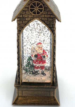 Decoratiune în formă de biserică, Moș Crăciun cu Brad, Maro, 23 cm [2]