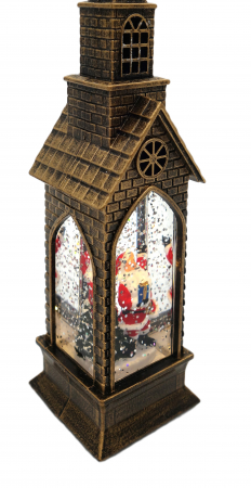 Decoratiune în formă de biserică, Moș Crăciun, Maro, 23 cm [1]