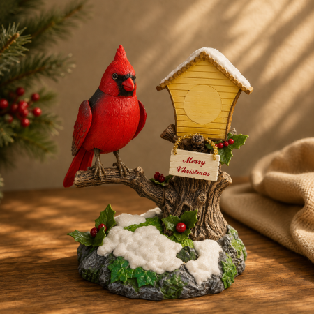 Decoratiuni - Decoratiune pentru casa, model papagal cu casuta, 20 cm