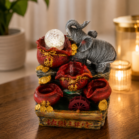 Decoratiuni - Fantana arteziana de interior, model elefant, 28 cm