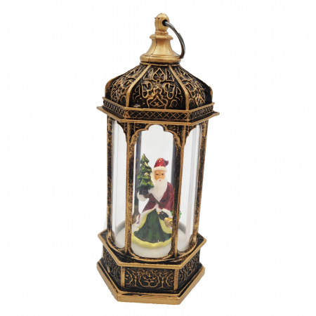 Felinare si decoratiuni - Felinar decorativ cu Mos Craciun, 12 cm