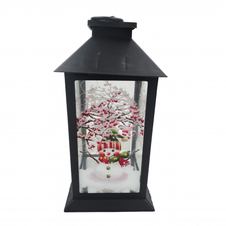 Felinar metalic, model om de zapada cu luminite, negru, 30 cm [1]