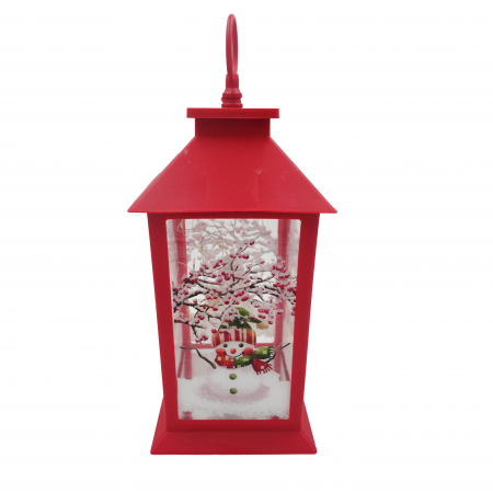 Felinar metalic, model om de zapada cu luminite, rosu, 30 cm [2]