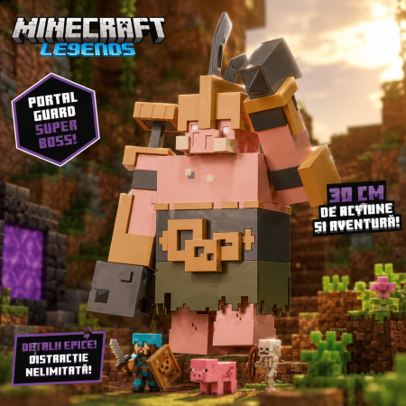 Figurine de actiune - Figurina gigant, Minecraft Legends, Portal Guard Super Boss, 30 cm