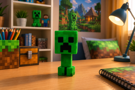 Jucarii pentru baieti - Figurină Pixelată, Creeper, 12 cm | Pop My Pixel World