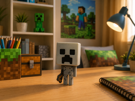 Jucarii pentru baieti - Figurină Pixelată, Skeleton, 12 cm | Pop My Pixel World