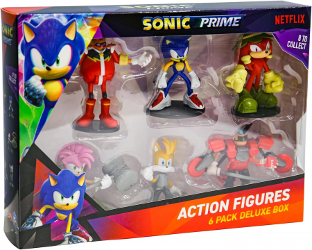 Figurine de actiune - Figurine Sonic Prime – Set colecționabil articulat, 7,5 cm, 8 modele, livrare aleatorie