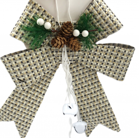 Fundiță decorativă argintie împletită, 25 cm [1]