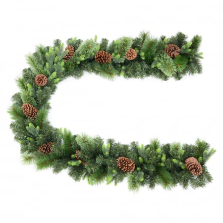 Ghirlande si coronite - Ghirlanda Borys, verde, conuri, 260 cm