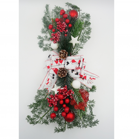 Ghirlanda decorativa pentru scari, rosu cu alb, 60 cm [2]