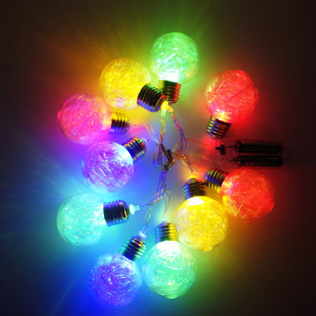 Felinare si decoratiuni - Instalatie colorata, model globuri, 10 globuri
