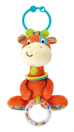 Jucărie pentru bebeluși, Girafa Zornăitoare, cu sunete și inele tactile, 33 cm [1]