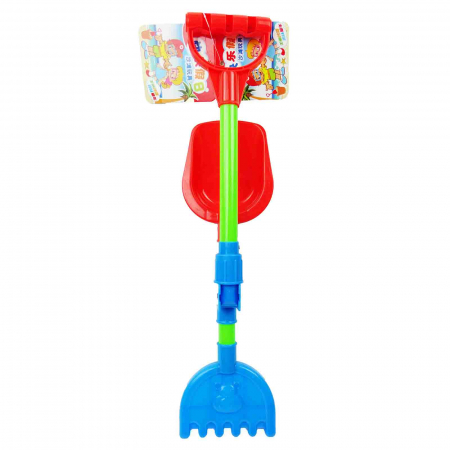 Jucarii de vara - Lopatica si grebla, 2-in-1, pentru nisip, 44 cm