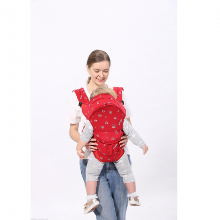 Marsupiu 6 în 1 cu desene, multifunctional, reglabil, 0-36 luni, max 20 kg, rosu [5]