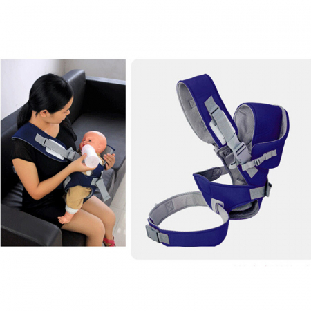 Marsupiu multifunctional, reglabil, cu suport pentru gat, 50 cm 3-12 luni, albastru [2]