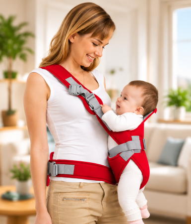 Bebe - Marsupiu multifunctional, reglabil, cu suport pentru gat, 50 cm 3-12 luni, albastru