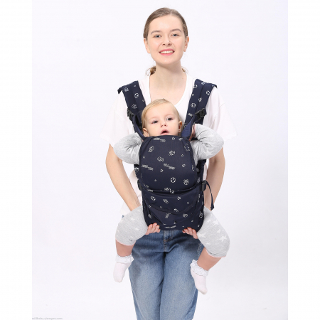 Marsupiu 6 în 1 cu desene, multifunctional, reglabil, 0-36 luni, max 20 kg, albastru [2]
