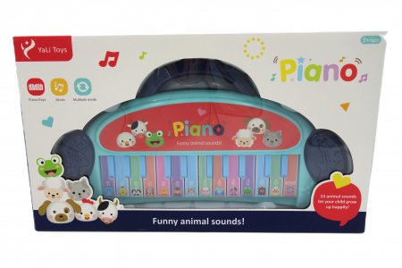 Jucarii educative - Orga interactivă pentru copii, cu 3 moduri de sunete și mâner pentru transport, roz, 30 cm