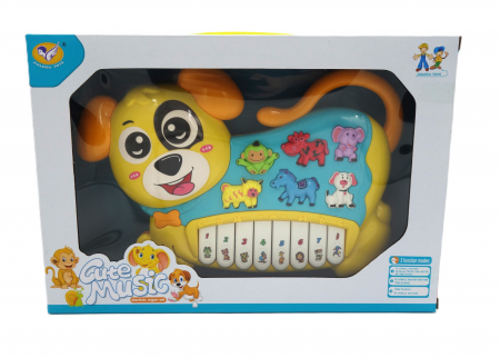 Jucarii educative - Orga interactivă pentru copii, în formă de cățel, 26 cm