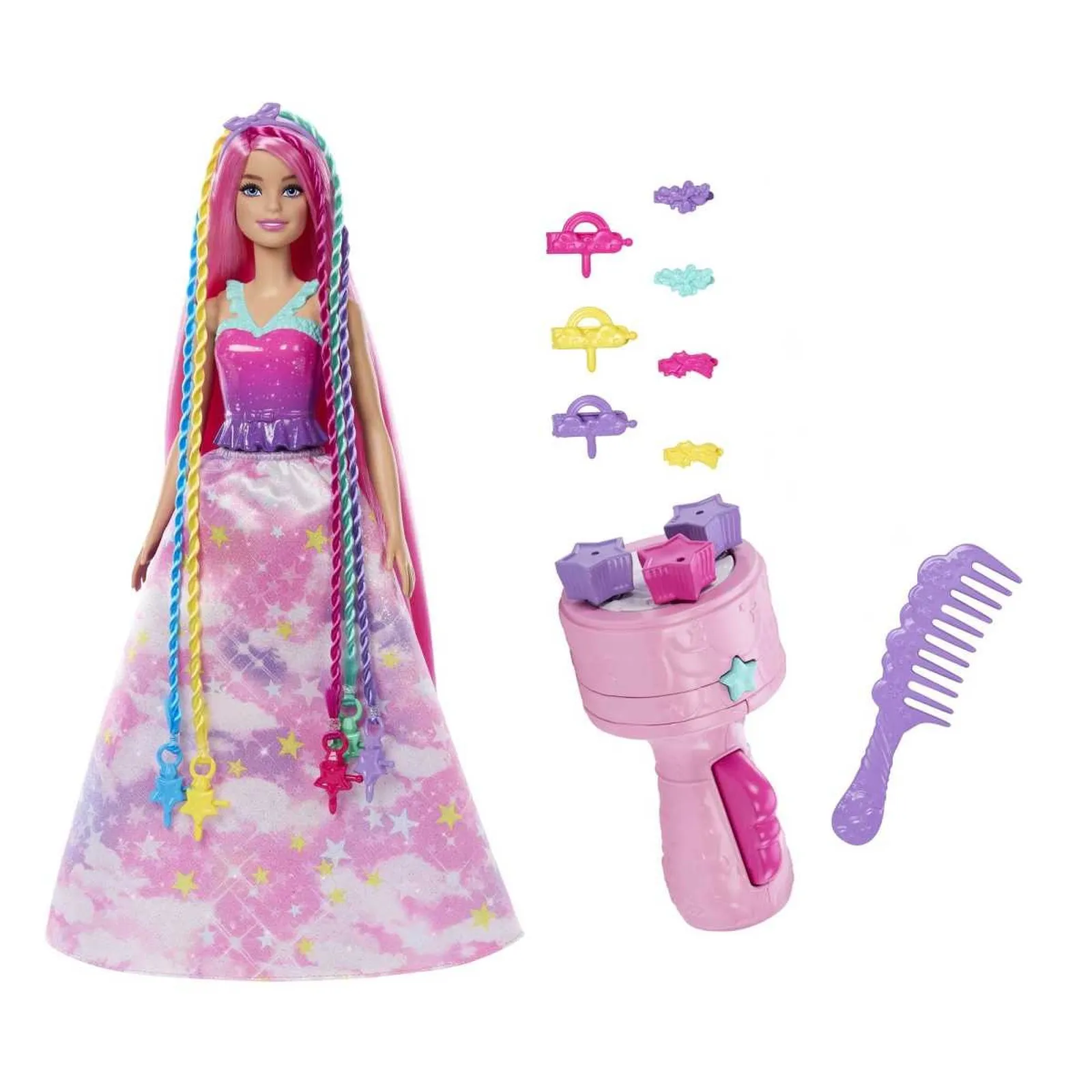 Jucarii - Papusa Barbie, Dreamtopia cu aparat de coafat,  32.5 cm