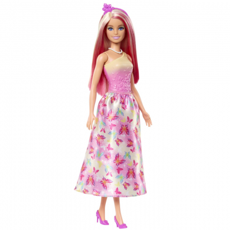 Jucarii - Papusa Barbie, printesa cu par roz si blond, 32.5 cm