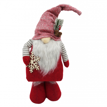 Figurine - Pitic decorativ de Crăciun, roșu, cu stelută, 45 cm