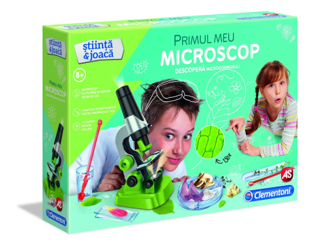 Jucarii educative - Primul Meu Microscop Clementoni, set educativ pentru copii, mărire 150x, 6 ani+