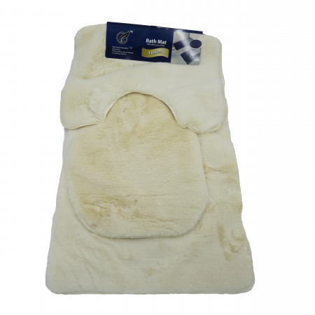 Covoare - Set 3 covoare de baie, extrapufoase, crem 80 cm