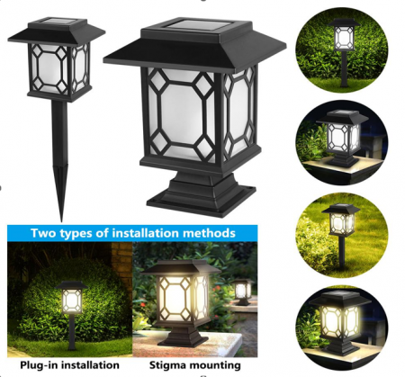 Decoratiuni - Set 3 lămpi solare de exterior pentru stâlpi sau gradina/terasa