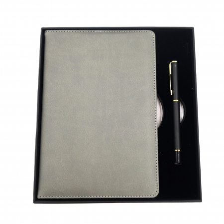 Cadouri barbati - Set cadou, agenda si pix, pentru barbati, 22 cm, gri