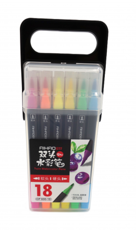 Pixuri si culori - Set carioci, 18 culori, in gentuta cu maner, multicolor