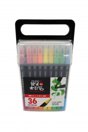 Pixuri si culori - Set carioci, 36 de culori, in gentuta cu maner, multicolor