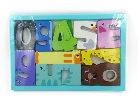 Jucarii educative - Set cifre din lemn în formă de animăluțe, 5-7 cm