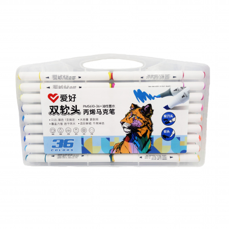 Pixuri si culori - Set de carioci cu 2 capete, 36 culori