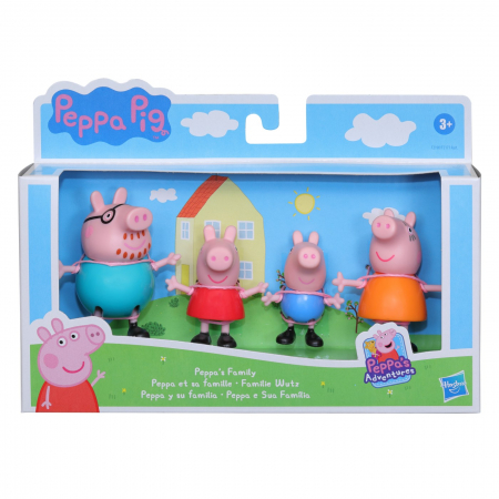 Figurine de actiune - Set de figurine Peppa Pig, mama, tata, Peppa si George, 7.6 cm