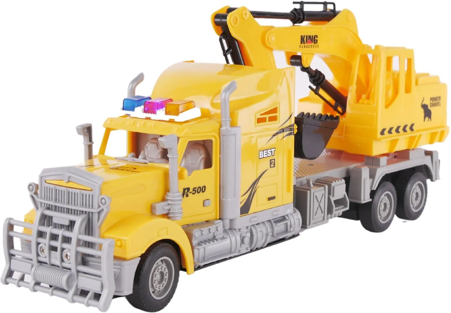 Masinute - Set jucărie camion cu excavator, 38 cm