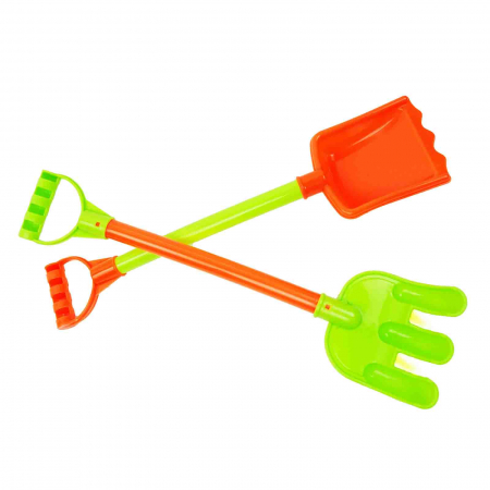 Jucarii de vara - Set pentru joaca pe nisip, lopata + grebla, 40 cm