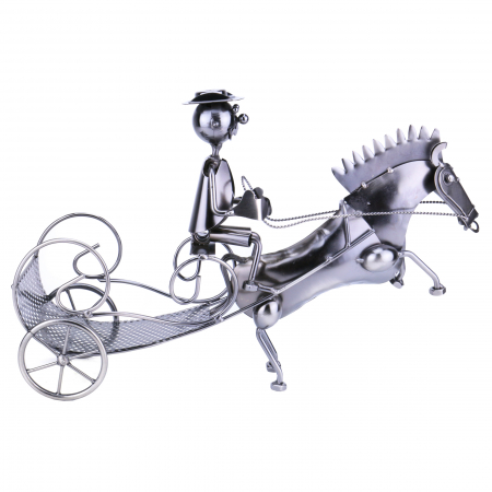 Suport pentru sticla de vin, din metal lucios - Birjar 36 cm [1]