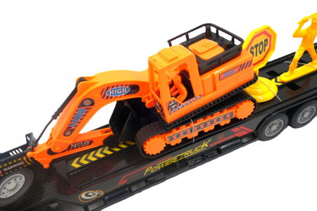 Tir cu telecomanda, cu remorca si excavator, 60 cm [4]