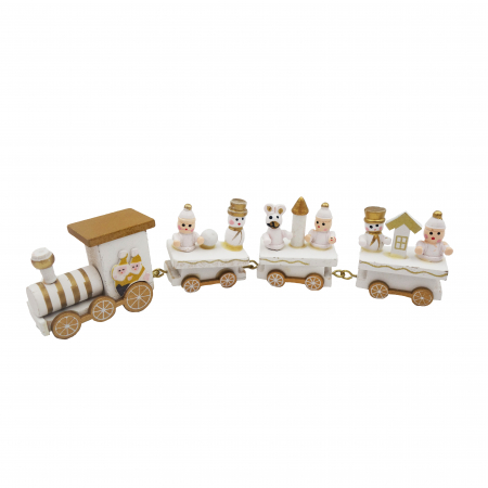 Figurine - Trenulet decorativ 20 cm, alb