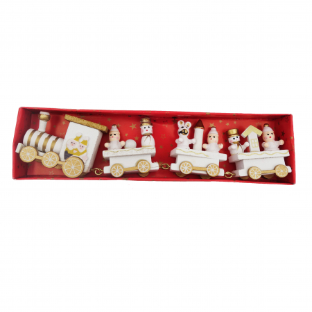 Trenulet decorativ 20 cm, alb [2]