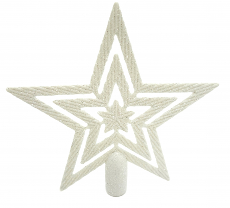 Decoratiuni brad - Vârf de brad în formă de stea strălucitoare, 19 cm