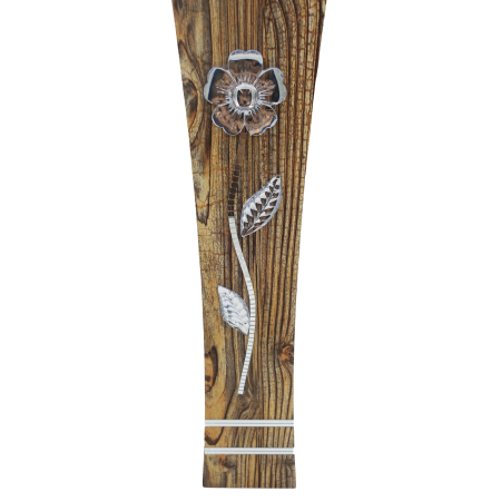 Vază decorativă cu floare aplicată,  MDF, 58 cm, lemn [5]