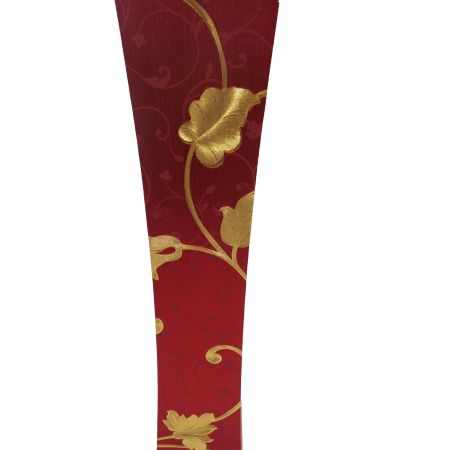 Vază decorativă cu model auriu, MDF, 58 cm, roșu [5]