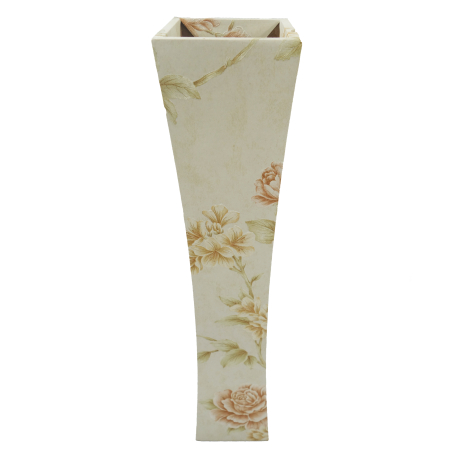 Decoratiuni - Vază decorativă florală, din MDF, 58 cm, crem