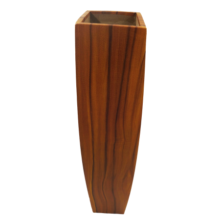 Vază decorativă din MDF, model lemn natural, culoare inchisa, 58 cm [4]