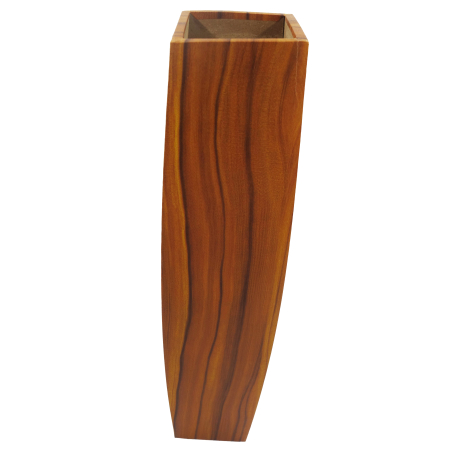 Decoratiuni - Vază decorativă din MDF, model lemn natural, culoare inchisa, 58 cm