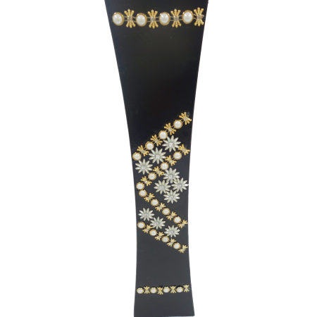 Vază decorativă cu pietricele, din MDF, 58 cm, negru [4]